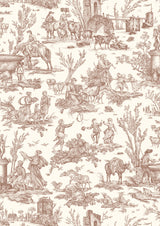 Toile Baptiste Marron – närbild — Lewis & Wood tapet