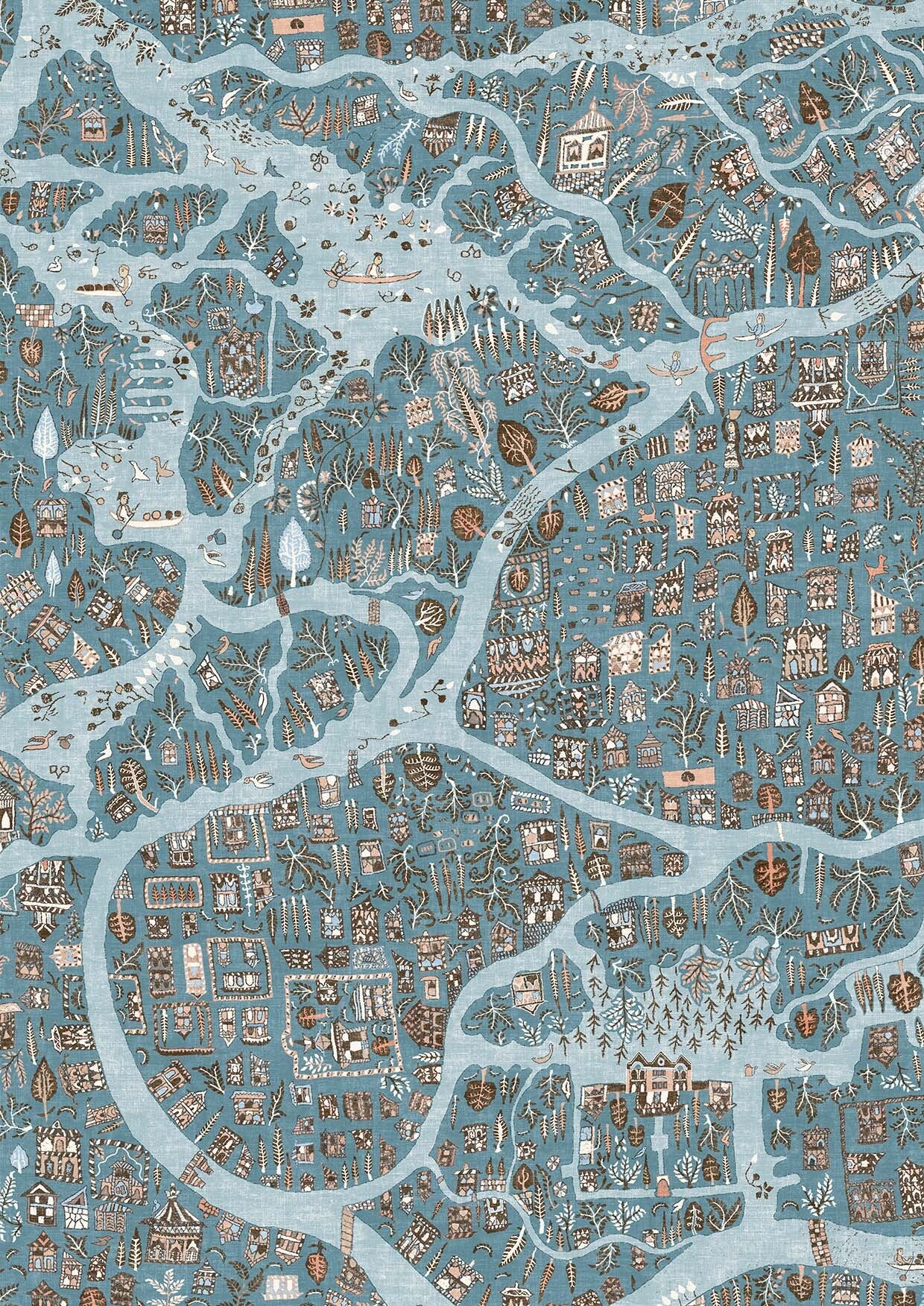 Utopia Blue Almond – närbild — Lewis & Wood tapet