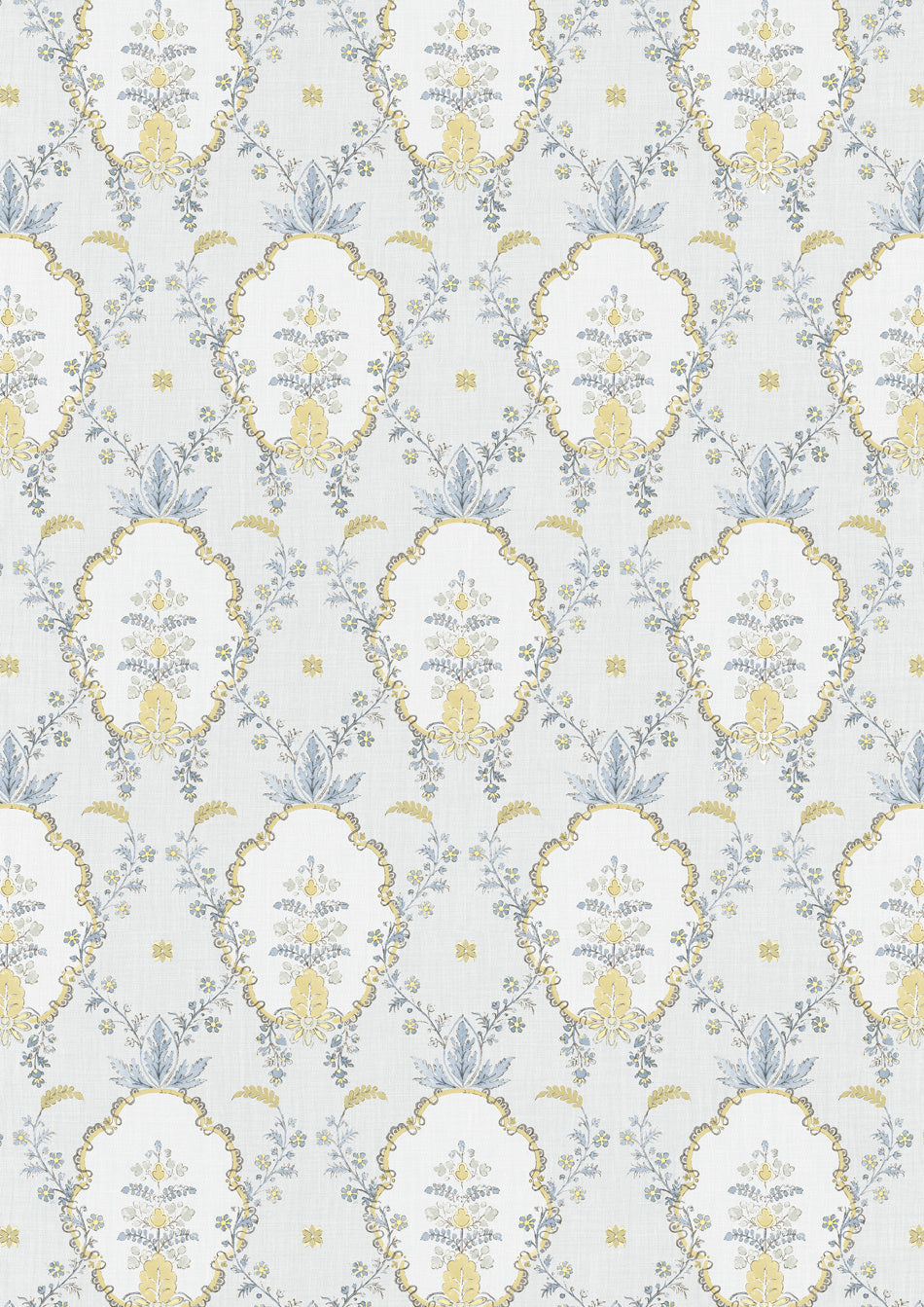 Vallance Blue Citrine – hel bredd — Lewis & Wood tapet