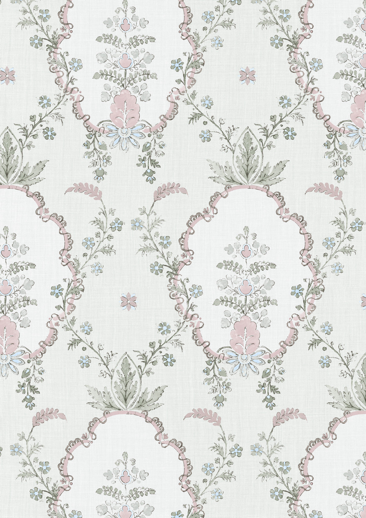 Vallance Myrtle Pink – närbild — Lewis & Wood tapet