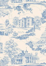 Washington Toile Blue Ridge – närbild — Lewis & Wood tapet