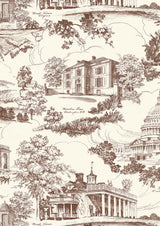 Washington Toile Library – närbild — Lewis & Wood tapet