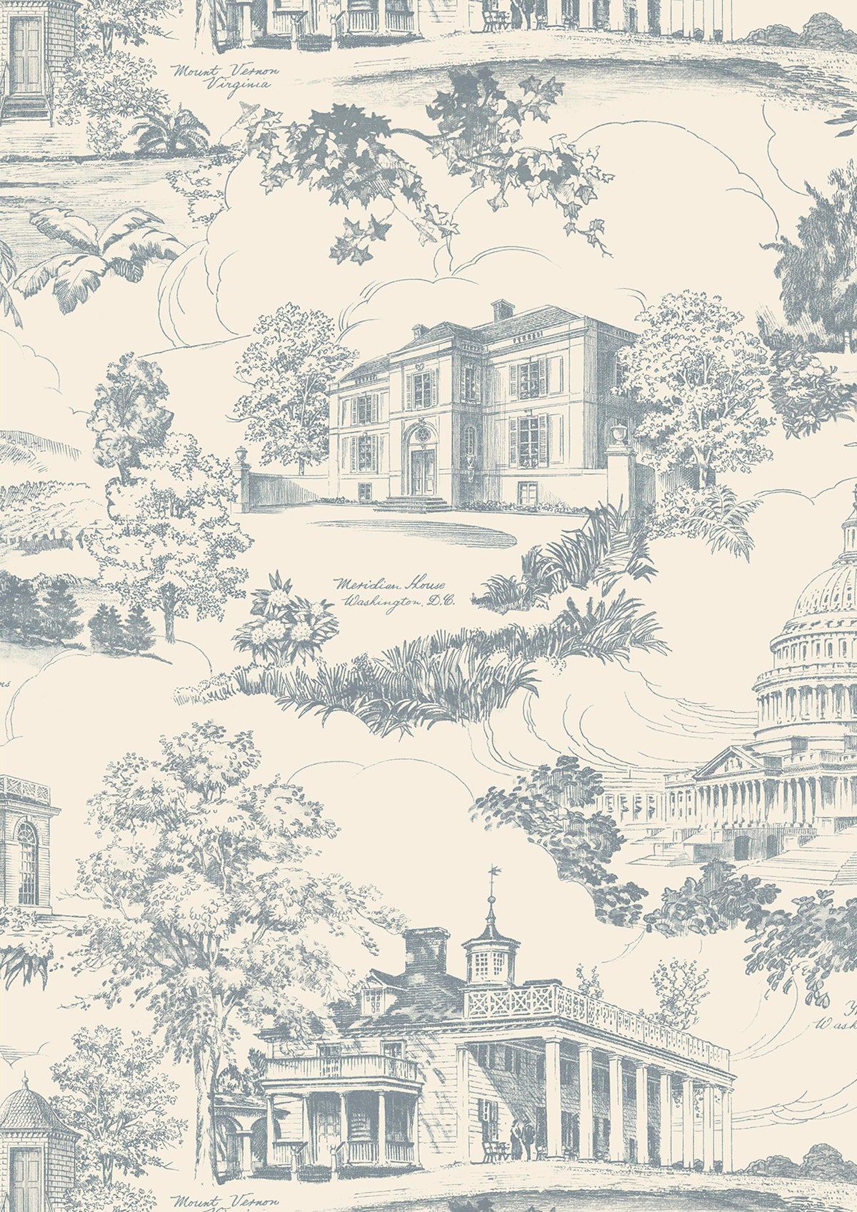 Washington Toile Potomac – närbild — Lewis & Wood tyg