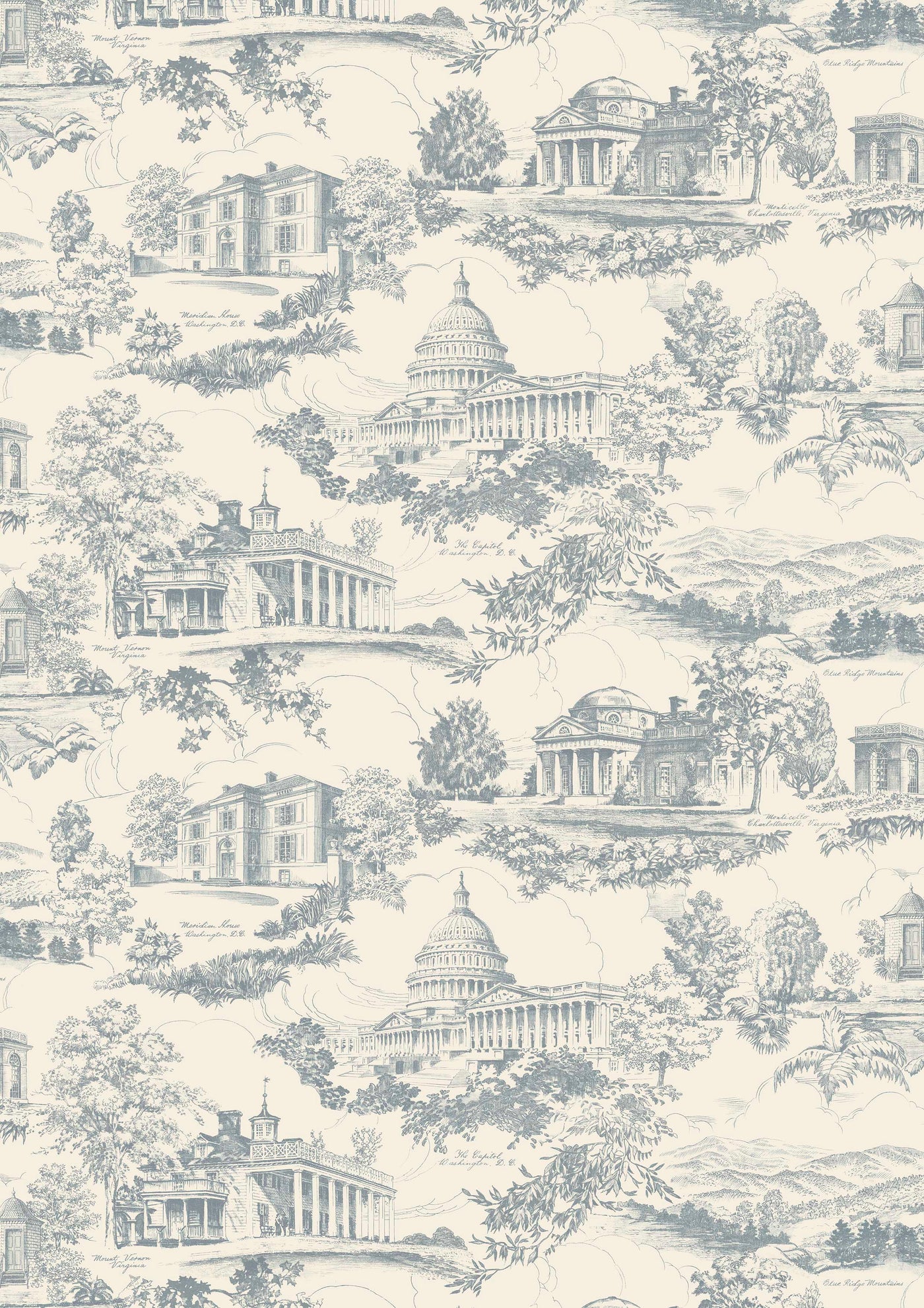 Washington Toile Potomac – hel bredd — Lewis & Wood tapet