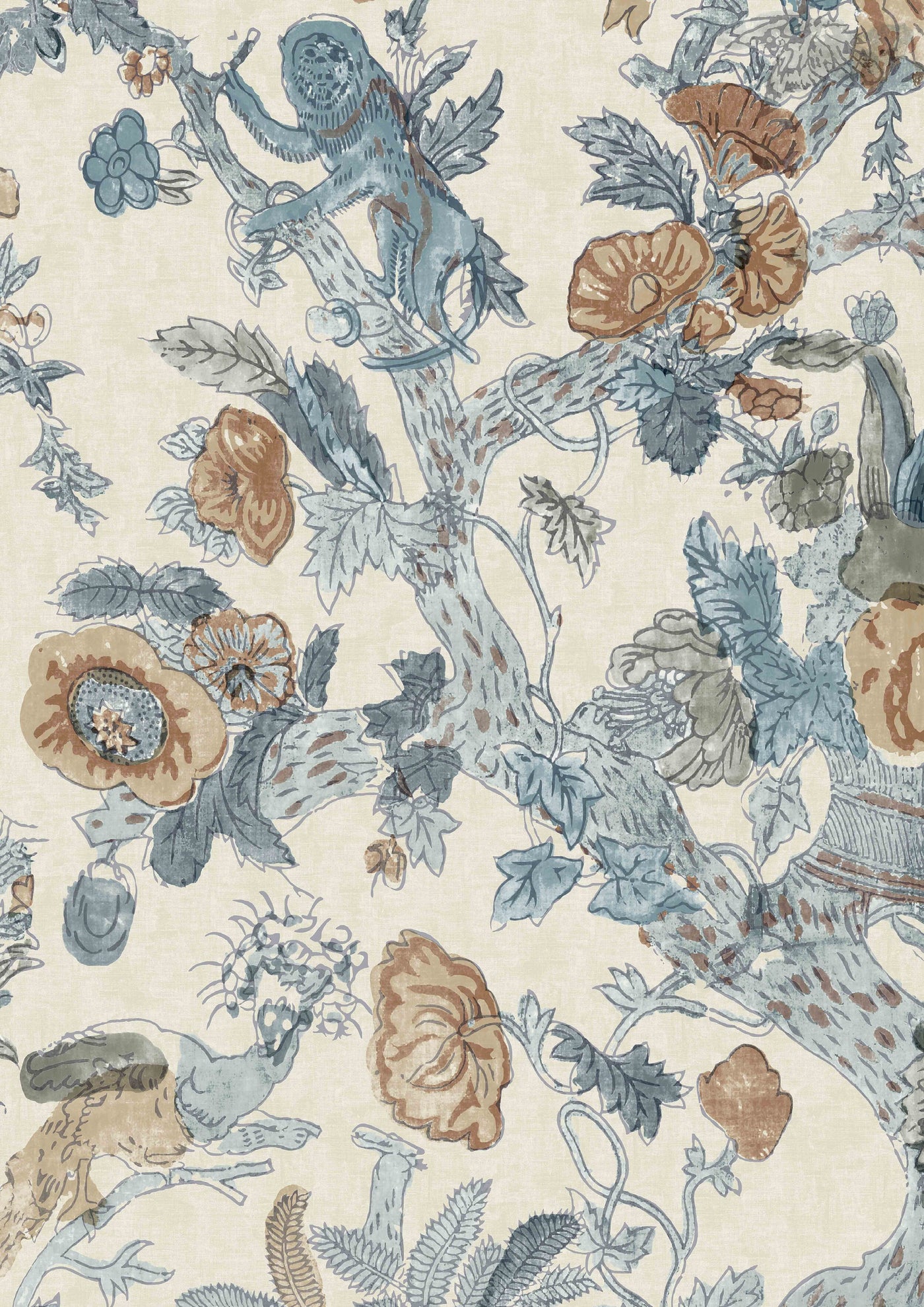 Wild Thing Copper Cobalt – närbild — Lewis & Wood tapet