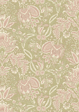 Wykeham Spring Green – närbild — Lewis & Wood tapet