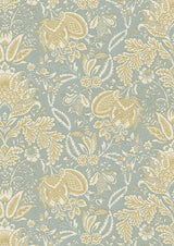 Wykeham Summer Blue – närbild — Lewis & Wood tapet