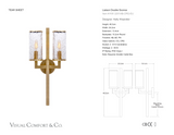 Liaison Double Vägglampa — Kelly Wearstler for Visual Comfort & Co. måttskiss