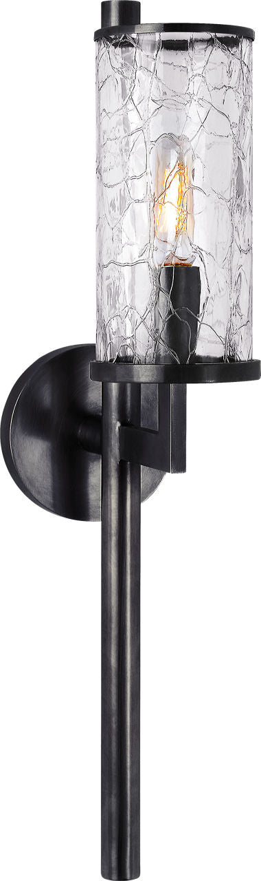 Liaison Single Vägglampa — Kelly Wearstler for Visual Comfort & Co. — Bronze with Crackle Glass