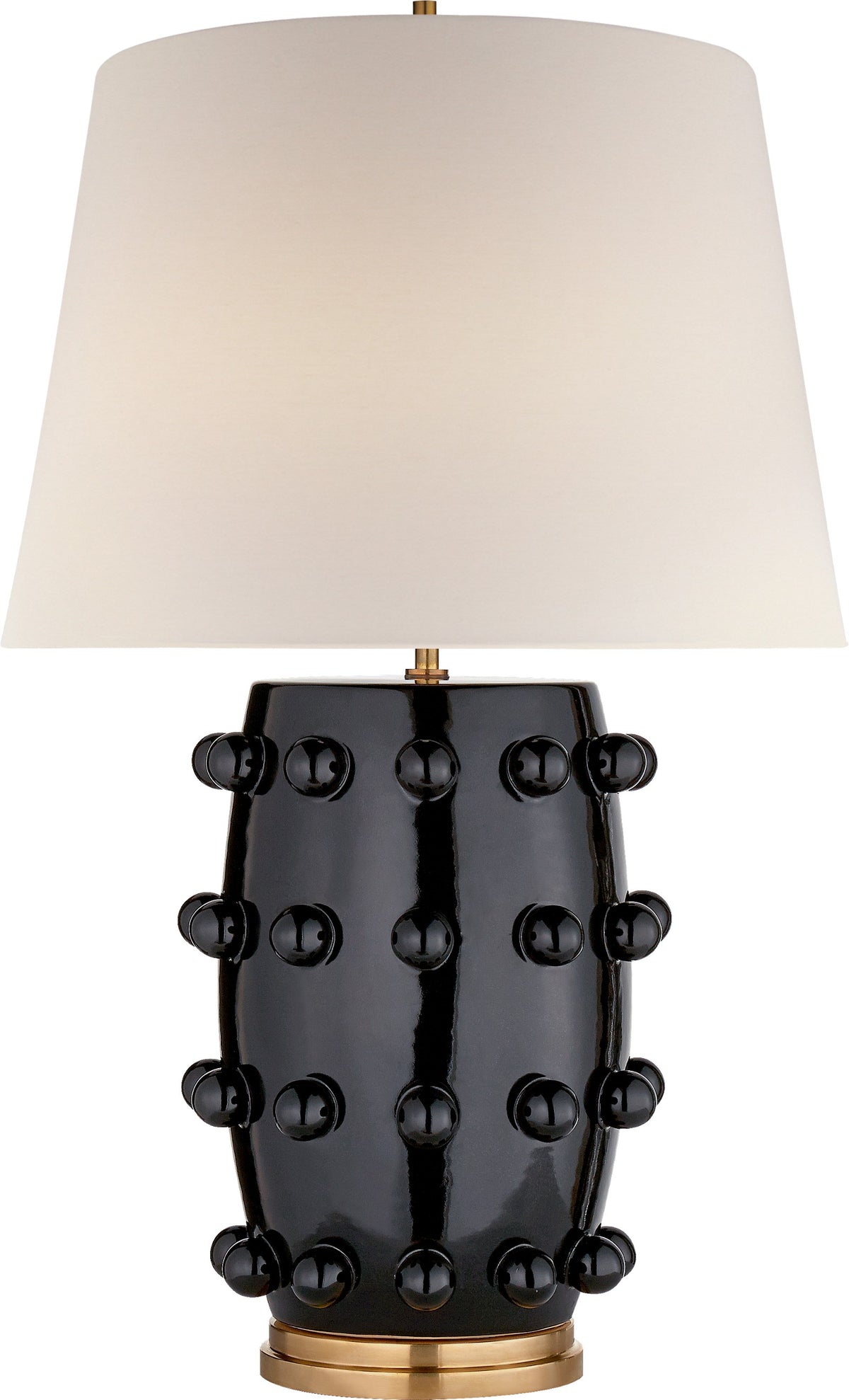 Linden Medium Lamp Bordslampa — Kelly Wearstler for Visual Comfort & Co. — Black with Linen Shade