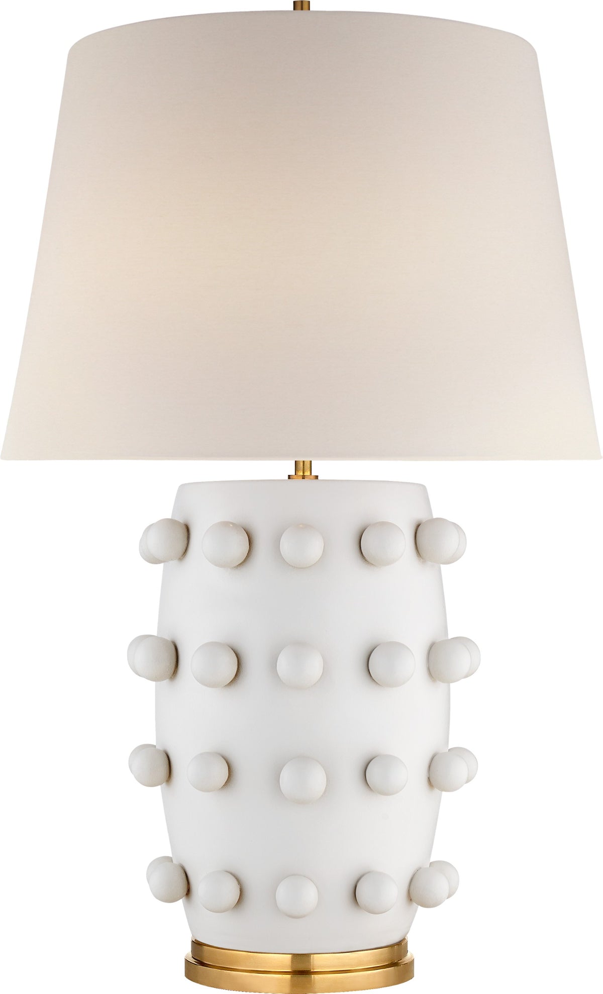 Linden Medium Lamp Bordslampa — Kelly Wearstler for Visual Comfort & Co. — Plaster White with Linen Shade