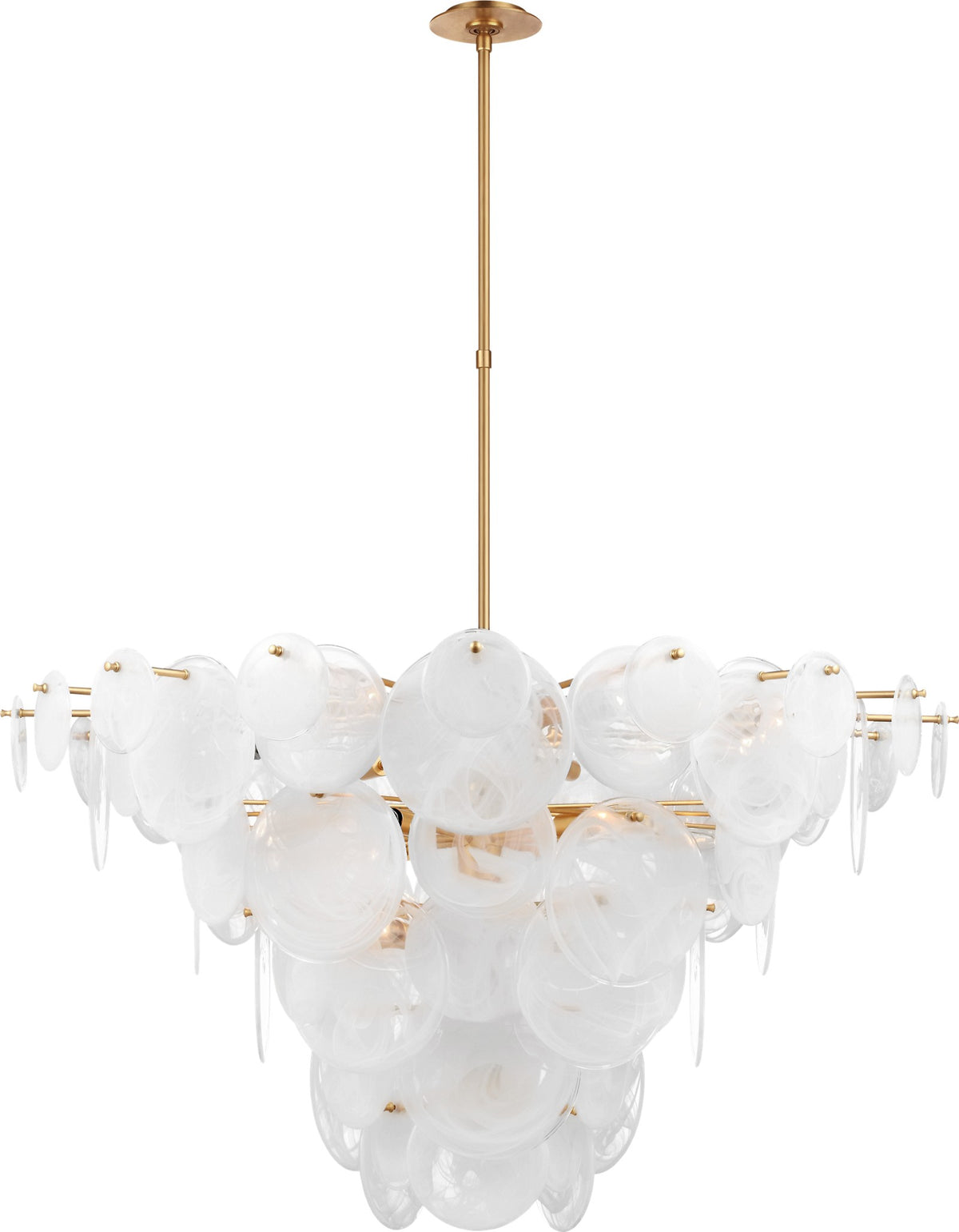 Loire Extra Large Takkrona — Visual Comfort — Gild with White Strie Glass