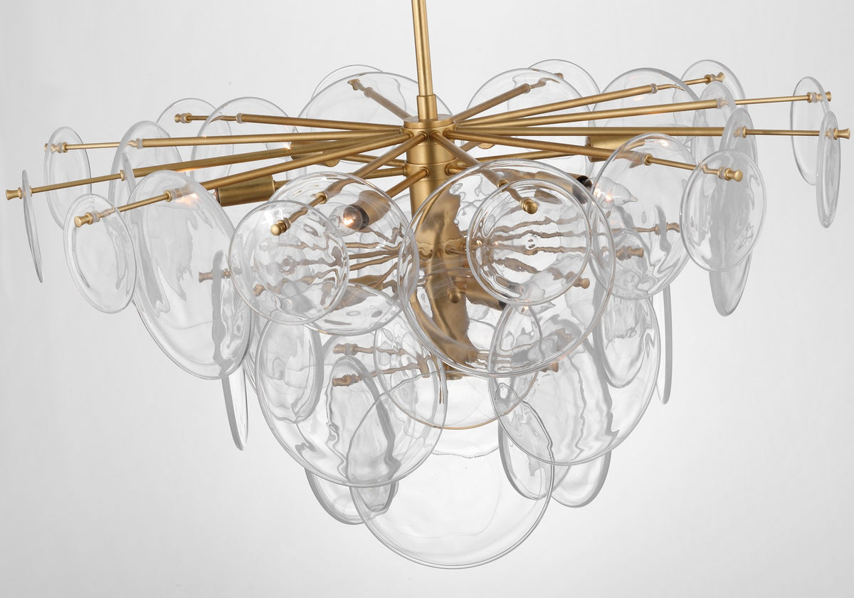 Loire Large Takkrona — Visual Comfort — Gild with Clear Strie Glass / LED (1 st) detaljbild