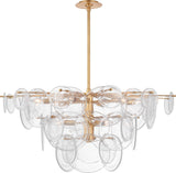 Loire Large Takkrona — Visual Comfort — Gild with Clear Strie Glass / Utan ljuskälla