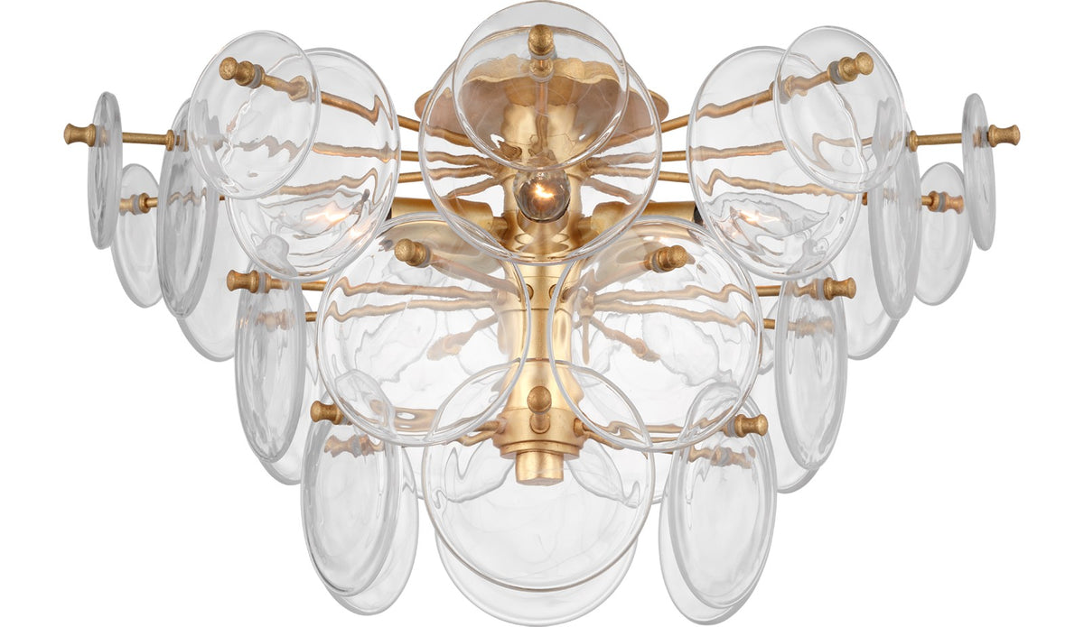Loire Large Tiered Plafond — Visual Comfort — Gild with Clear Strie Glass