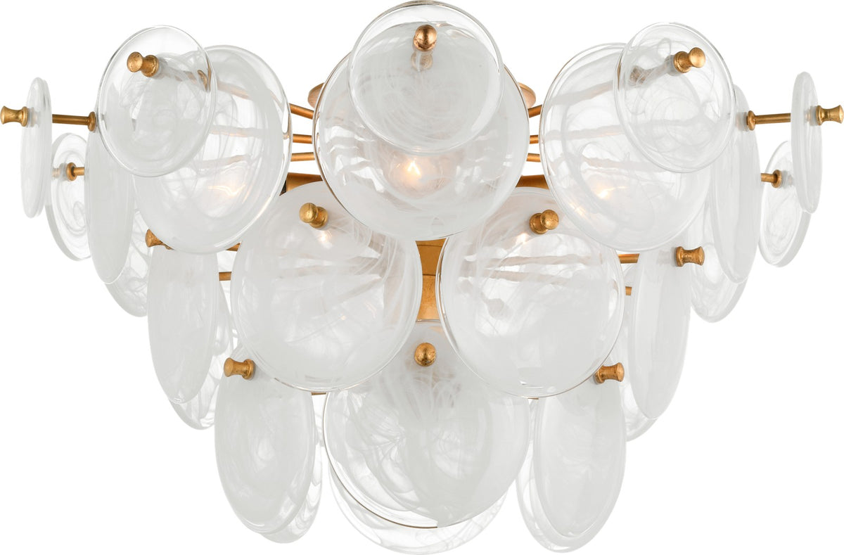 Loire Large Tiered Plafond — Visual Comfort — Gild with White Strie Glass