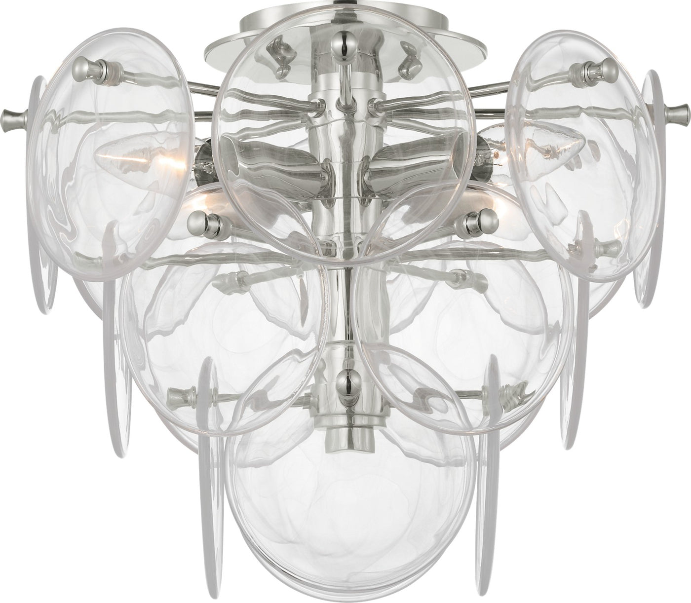 Loire Medium Tiered Plafond Polished Nickel