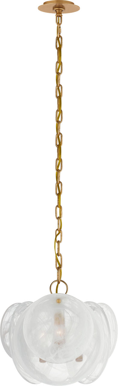 Loire Petite Takkrona — AERIN for Visual Comfort & Co. — Gild with White Strie Glass