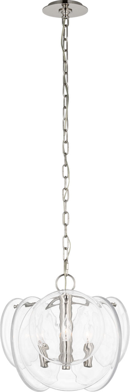 Loire Petite Takkrona — AERIN for Visual Comfort & Co. — Polished Nickel with Clear Strie Glass