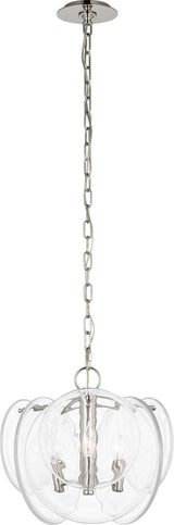 Loire Petite Takkrona — AERIN for Visual Comfort & Co. — Polished Nickel with Clear Strie Glass