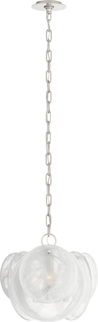 Loire Petite Takkrona — AERIN for Visual Comfort & Co. — Polished Nickel with White Strie Glass