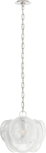 Loire Petite Takkrona — AERIN for Visual Comfort & Co. — Polished Nickel with White Strie Glass