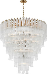 Lorelei X-Large Waterfall Takkrona — Julie Neill for Visual Comfort & Co. — Gild with Clear Glass