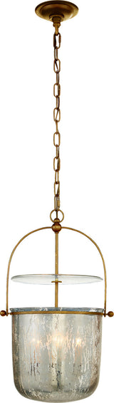 Lorford Small Smoke Bell Lykta — Chapman & Myers for Visual Comfort & Co. — Gilded Iron with Antiqued Mercury Glass