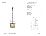 Lorford Small Smoke Bell Lykta — Chapman & Myers for Visual Comfort & Co. måttskiss