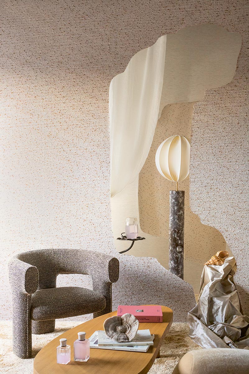 Lucie room setting — Pierre Frey wallpaper