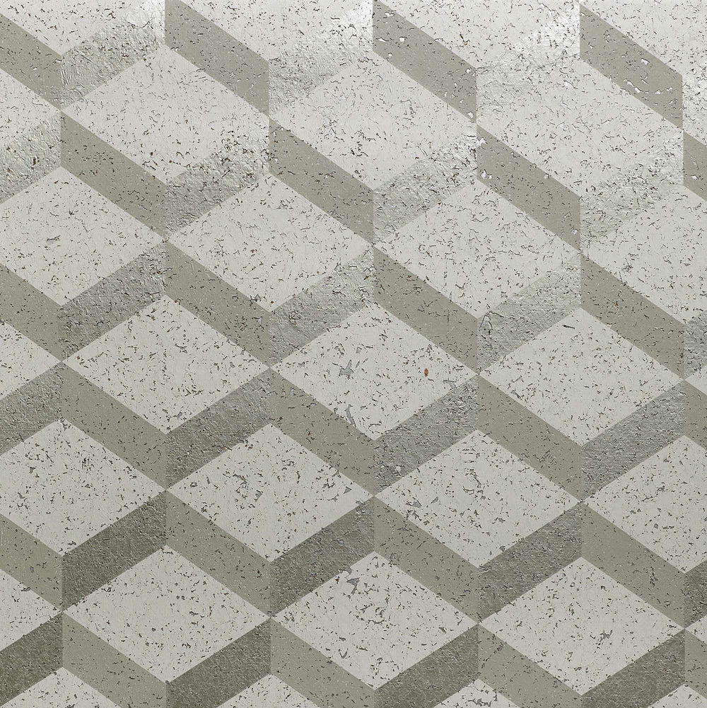 Nobilis Printed Cork 3D Square Tapetprov - 23 | Silver