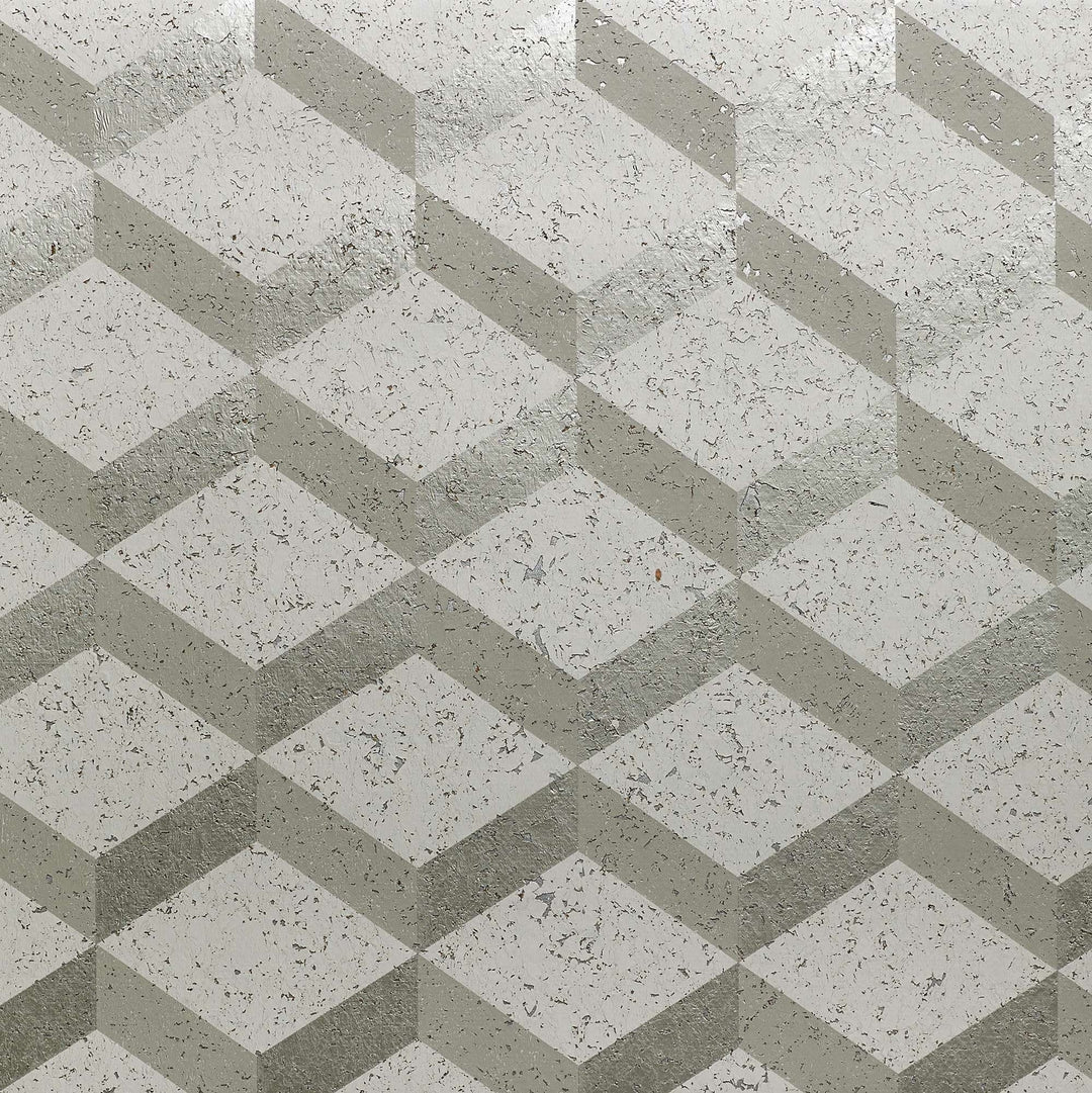 Nobilis Printed Cork 3D Square Tapetprov - 23 | Silver