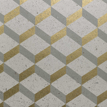 Nobilis Printed Cork 3D Square Tapetprov - 24 | Guld