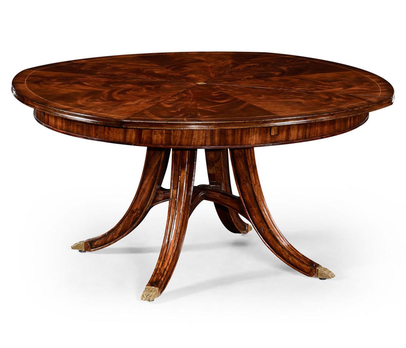 Mahogany Round Extending Dining Table 150 - 187cm