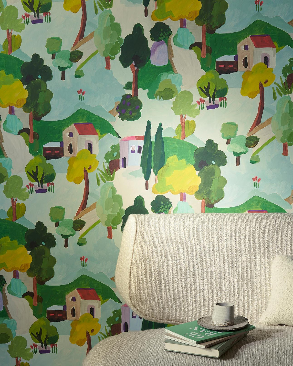 Maisons et Jardins room setting — Pierre Frey wallpaper