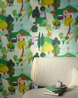 Maisons et Jardins room setting — Pierre Frey wallpaper