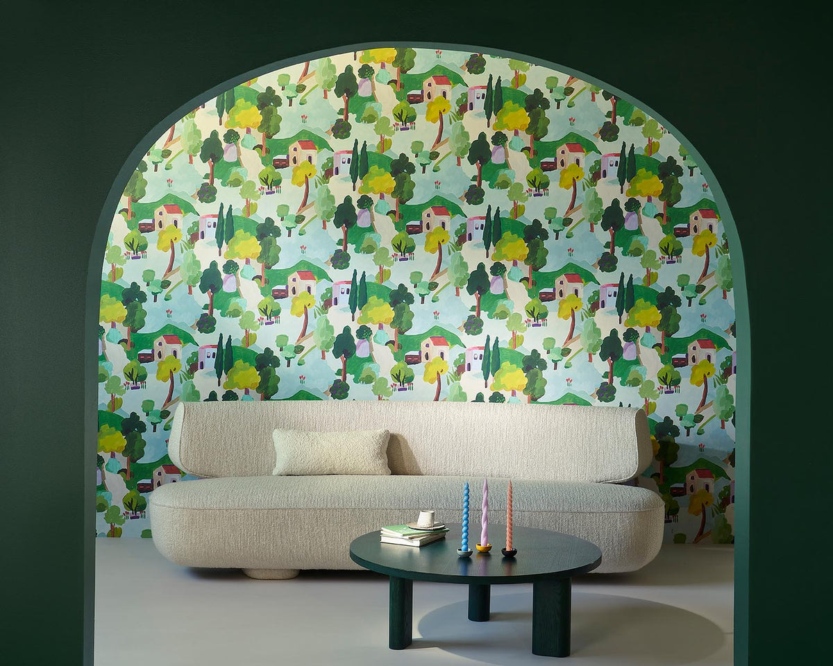 Maisons et Jardins room setting — Pierre Frey wallpaper