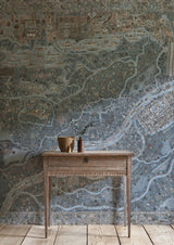 The Map Maxi Blue Almond — Lewis & Wood tapet