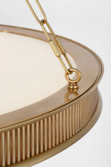 Matthew 24" Takkrona — Marie Flanigan for Visual Comfort & Co. — Soft Brass with Alabaster detaljbild
