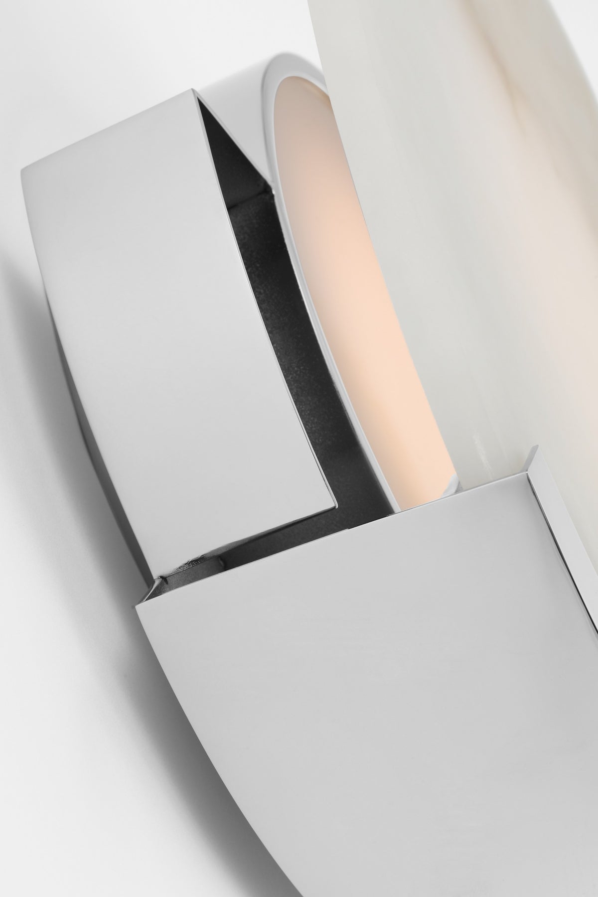 Melange 10" Vägglampa — Kelly Wearstler for Visual Comfort & Co. — Polished Nickel with Alabaster detaljbild