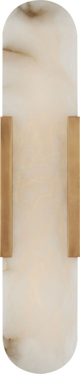 Melange 20" Elongated Wall Light — Kelly Wearstler for Visual Comfort & Co. — Antique-Burnished Brass with Alabaster