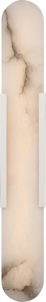Melange 28" Elongated Wall Light — Kelly Wearstler for Visual Comfort & Co. — Polished Nickel with Alabaster