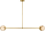 Melange 54" Linear Ceiling Light — Kelly Wearstler for Visual Comfort & Co. — Antique-Burnished Brass with Alabaster