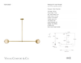 Melange 54" Linear Ceiling Light — Kelly Wearstler for Visual Comfort & Co. dimension drawing