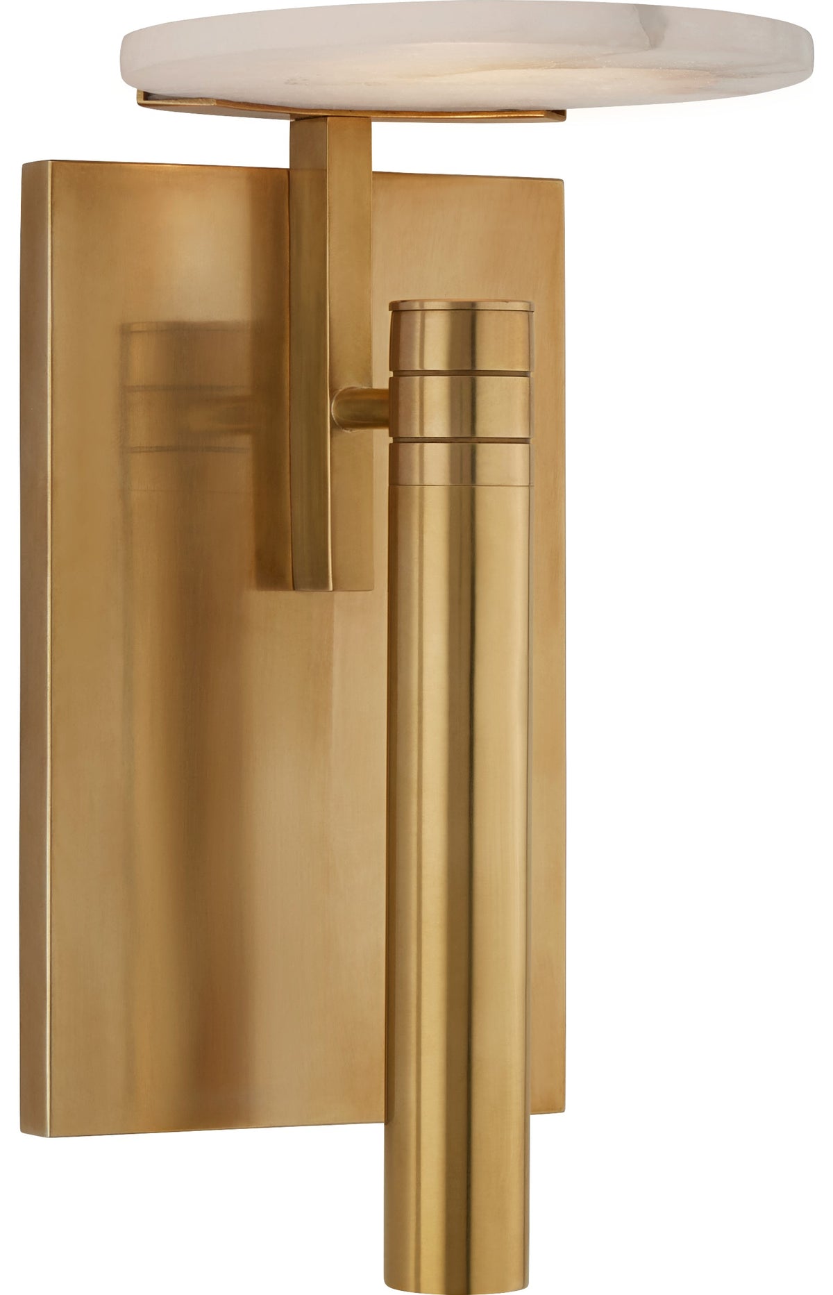 Melange Floating Disc Wall Light — Kelly Wearstler for Visual Comfort & Co. — Antique-Burnished Brass with Alabaster