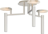 Melange Large Floating Disc Semi-Flush Plafond — Kelly Wearstler for Visual Comfort & Co. — Polished Nickel with Alabaster