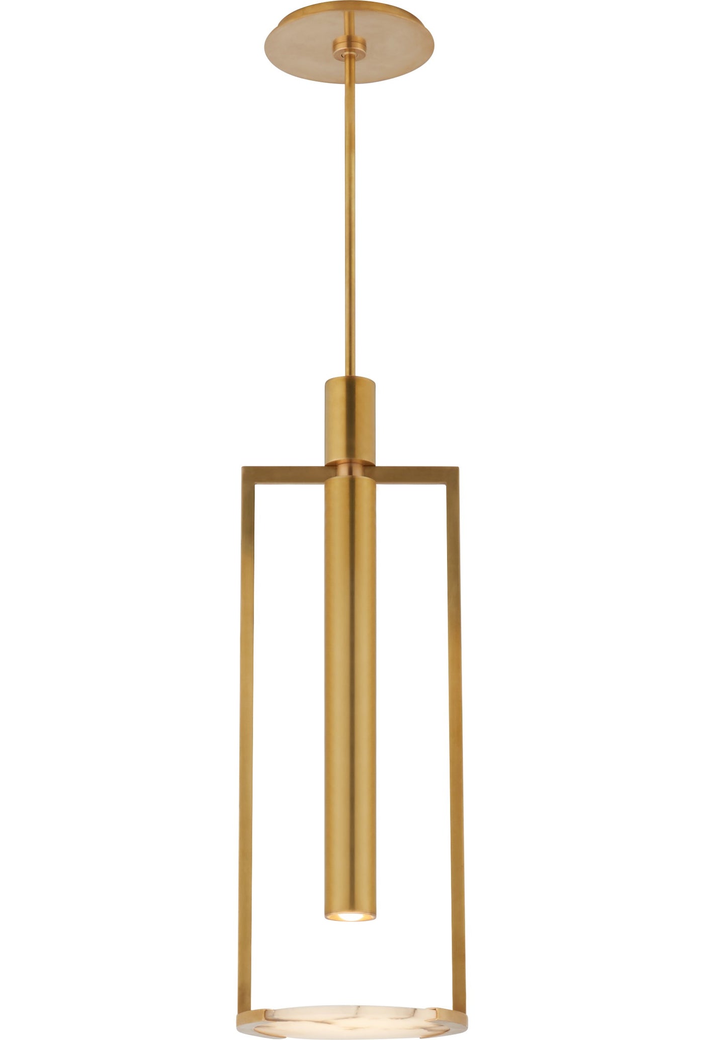 Melange Takpendel Medium — Kelly Wearstler for Visual Comfort & Co. — Antique-Burnished Brass with Alabaster