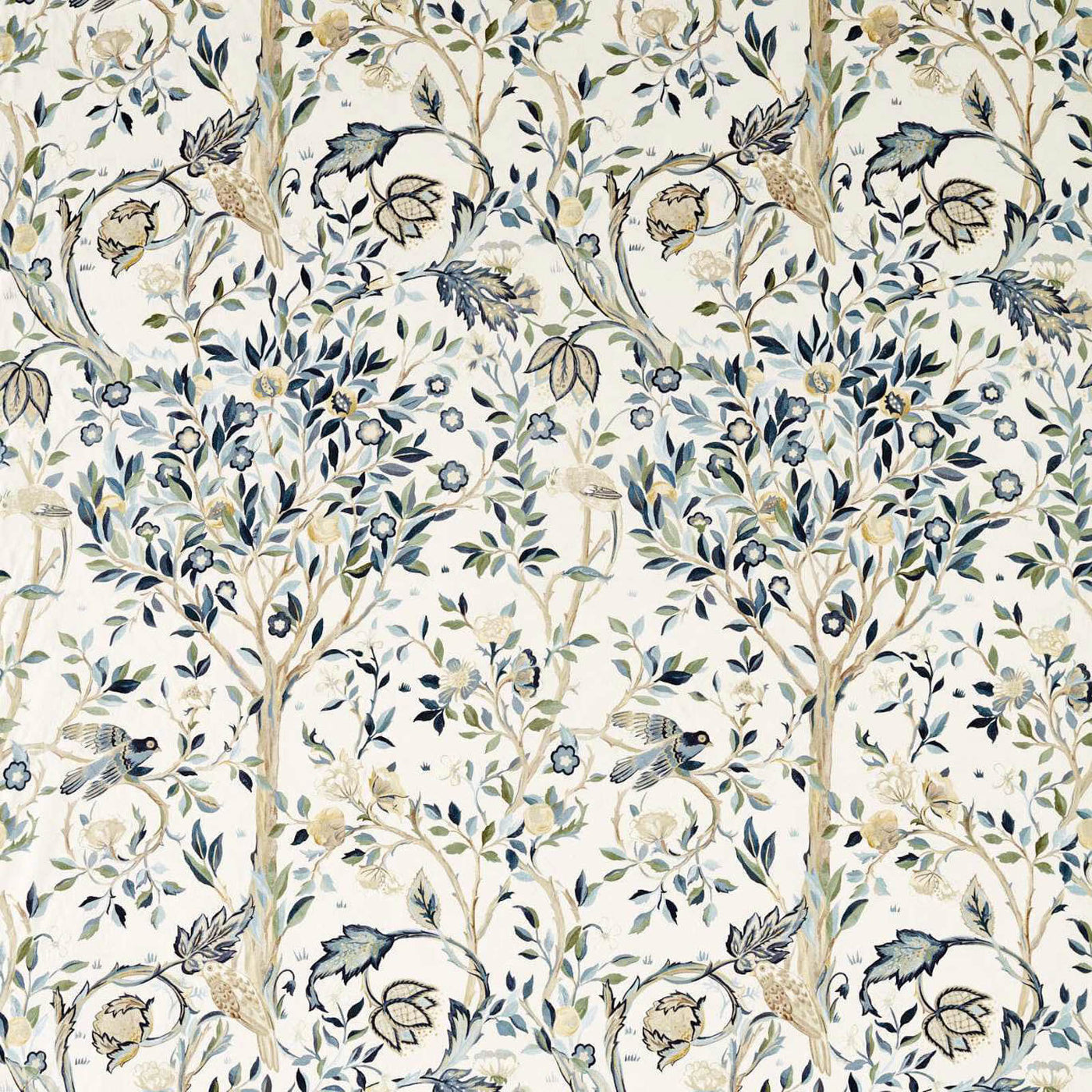Melsetter Wide Width Indigo/Sage — Morris & Co tyg