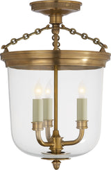 Merchant Plafond — Thomas O'Brien for Visual Comfort & Co. — Hand-Rubbed Antique Brass with Clear Glass