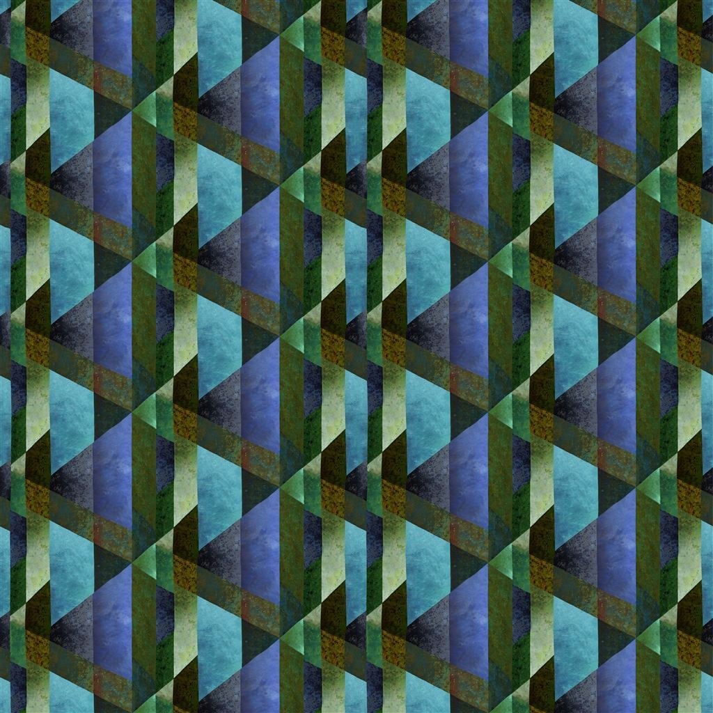 Minakari Geo Cobalt — Designers Guild tapet